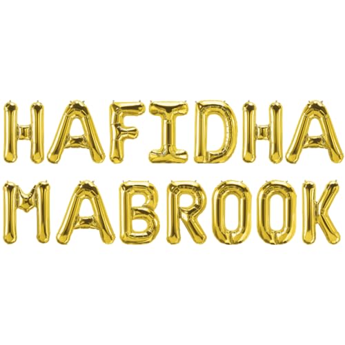 Hafidha Mabrook Folienballons - Gold von Peacock Supplies