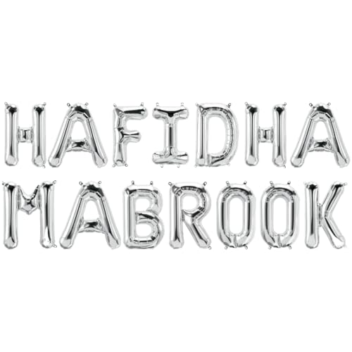 Hafidha Mabrook Folienballons - Silber von Peacock Supplies