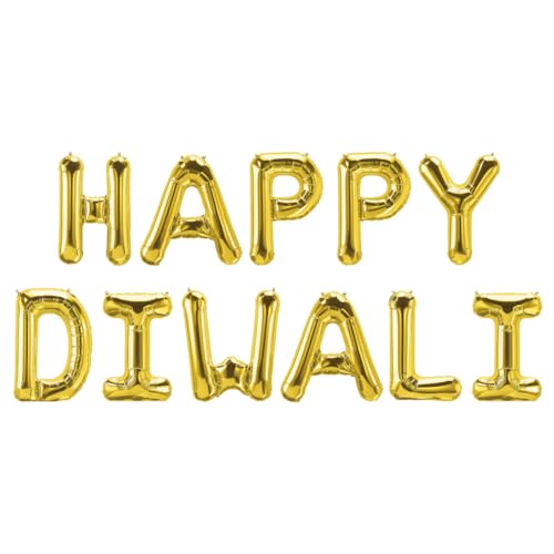 Happy Diwali Folienballons - Gold von Peacock Supplies