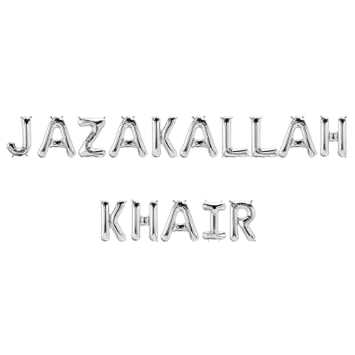 Jazakallah Khair Folienballons - Silber von Peacock Supplies