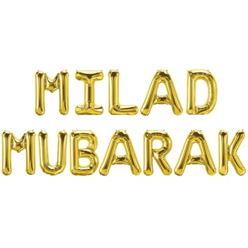 Milad Mubarak Folienballons - Gold von Peacock Supplies