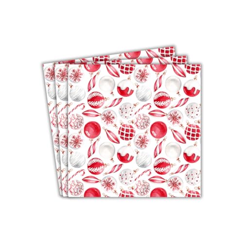 Party-Papierservietten, Kugeln, Rot, 20 Stück von Peacock Supplies