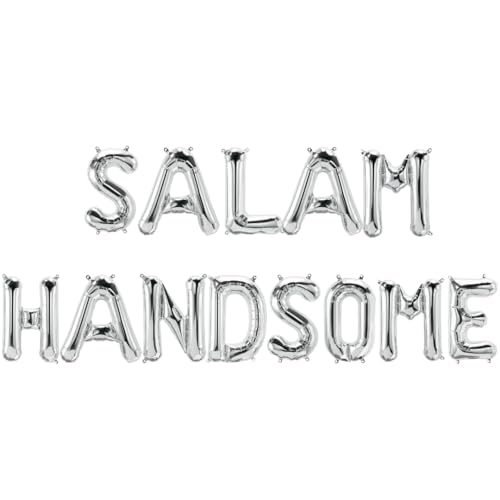 Salam Handsome Folienballons, Silber von Peacock Supplies