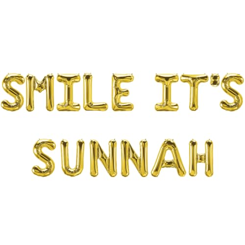 Smile It's Sunnah Folienballons, Gold von Peacock Supplies