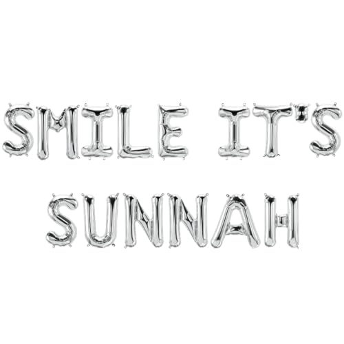 Smile It's Sunnah Folienballons, Silber von Peacock Supplies