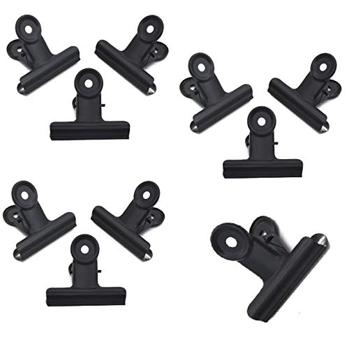 10 Stück Bulldogg clips Büroklammern Briefklemmer Starke Federkraft Binder Clips Verschlussclips Schwarz Papierklammer groß Metall Klemmen für Büro Küche Zuhause (31) von Peakpet