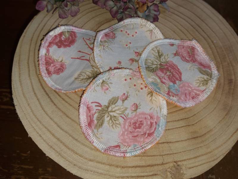 Make-Up Entferner Abschmink Pads Aus Stoff Wiederverwendbar Waschbar Blumen Shabby Chic 4 Stück Nachhaltig von PearlysSchatzkammer