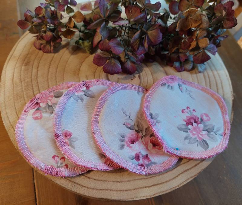 Make-Up Entferner Abschmink Pads Aus Stoff Wiederverwendbar Waschbar Blumen Shabby Chic 4 Stück Nachhaltig von PearlysSchatzkammer