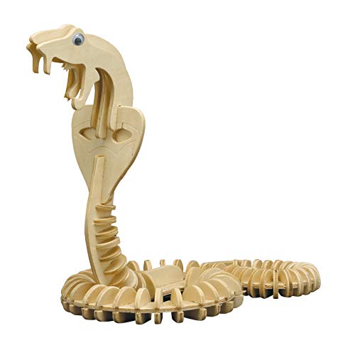 Pebaro 857/2 Dinosaurier Holzbausatz 3D Puzzle Kobra, Mehrfarbig von Pebaro