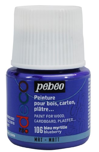 Pébéo 204106 Dekoacrylfarbe, Matt, 45 ml, Blaubeere, 1 Flasche von Pebeo