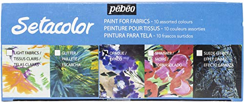 Pebeo 22603 Malerei Textil sétacol blickdicht bedeckende 10 Stück 45 ml sortiert von Pebeo