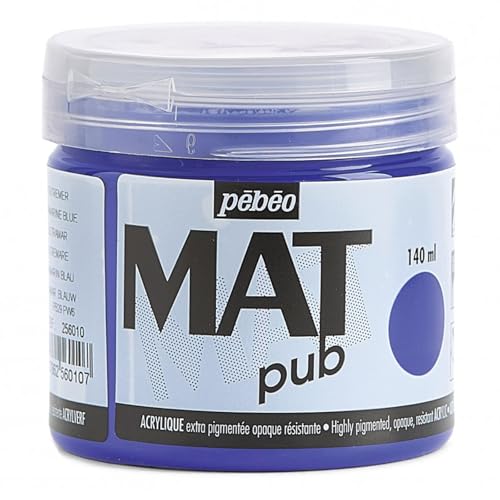 Pébéo 256010 Acryl matt Pub Blau Ultramarinblau 140 ml von Pebeo