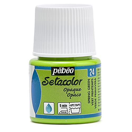 Pébéo 295024 Setacolor Blickdicht 1 x 45 ml, Grün-Vert Printemps von Pebeo