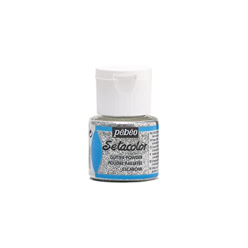 Pébéo 391206 Setacolor 1 x AUX Glitterpuder Silber, 10 g von Pebeo