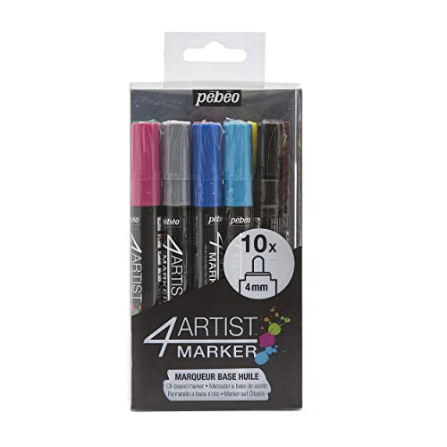 Pébéo 580889 4 Artist Marker Set Malerei Mehrfarbig 20 x 8 x 4 cm von Pebeo