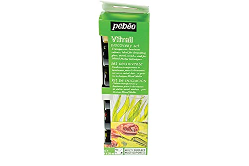 Pebeo 753402 Vitrail Glasmalfarbe Entdeckungsset 6 x 20 ml von Pebeo