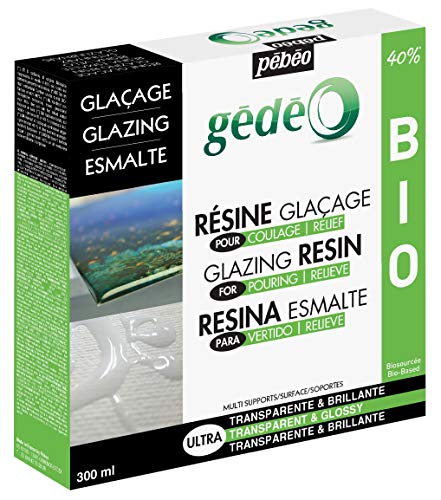 Pébéo 766182 Biobasiertes Zwei-Komponenten Epoxidharz Set Glasklar Gédéo, Durchsichtig, 300 ml, 300 Milliliter von Pebeo