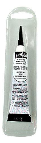 Pebeo 775120 Vitrail Glasmalfarbe Konturenpaste 20 ml Tube Blisterverpackung, transparent mit Pailletten von Pebeo