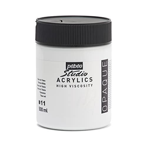 Pébéo - Acryl Fine Studio Acryl - Weiße Acrylfarbe - Weißes Acryl - Titanweiß 500 ml von Pebeo