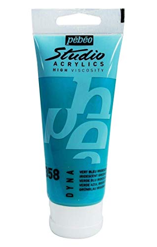 Pebeo Acrylfarbe, Tube Grün/Blau, Irisierend, 100 ml, 3 Stück von Pebeo