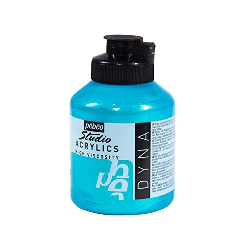 Pébéo - Acrylfarben Fine Studio Acrylics - Blaugrüne Acrylfarbe - Acrylfarbe für Acrylmalerei - Künstlerfarbe - Blau Grüne Farbe Dyna Effekt 500 ml, Bleu Vert Iridescent, 172357 von Pebeo