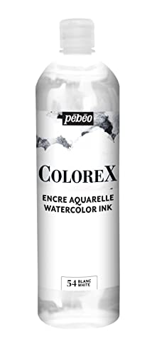 Pébéo - Colorex Tinte 1 L Weiß - Colorex Aquarell Tinte Pébéo - Weiß Tinte mit samtigem Finish - Zeichentusche Multi-Tool Alle Medien - 1 L - Weiß von Pebeo