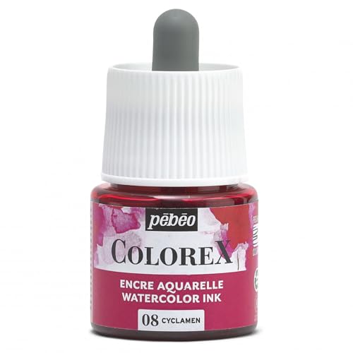 Pébéo - Colorex Tinte 45 ML Cyclamen - Colorex Aquarell Tinte Pébéo - Cyclamen Tinte mit samtigem Finish - Zeichentusche Multi-Tool Alle Medien - 45 ML - Cyclamen von Pebeo