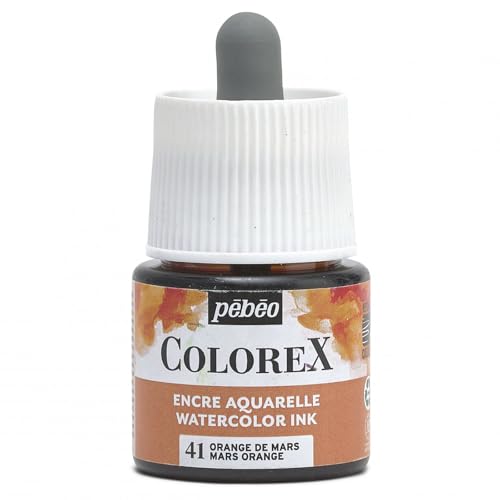 Pébéo - Colorex Tinte 45 ML März Orange - Colorex Aquarell Tinte Pébéo - März Orange Tinte mit samtigem Finish - Zeichentusche Multi-Tool Alle Medien - 45 ML - März Orange von Pebeo