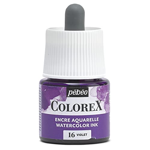 Pébéo - Colorex Tinte 45 ML Violett - Colorex Aquarell Tinte Pébéo - Violett Tinte mit samtigem Finish - Zeichentusche Multi-Tool Alle Medien - 45 ML - Violett von Pebeo