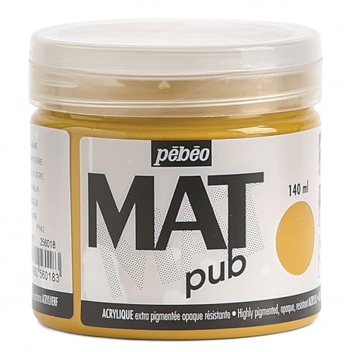 Pebeo Mat Pub, extrafein, 140 ml, Acrylfarbe gelb von Pebeo