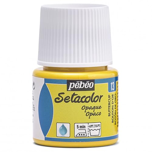 Pébéo Pébéo 295013 Setacolor Textilfarbe, deckend, 1 Flasche, Farbe: Butterblume, 45 ml von Pebeo