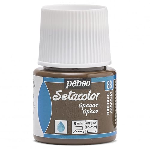 Pébéo 295088 Setacolor Textilfarbe, deckend, 1 Flasche, Farbe: Schokolade, 45 ml von Pebeo