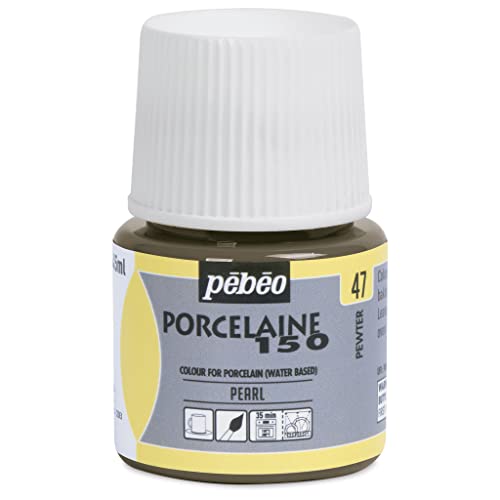 Pebeo Porcelaine 150 Porzellanfarbe, 45 ml, Zinnfarben von Pebeo