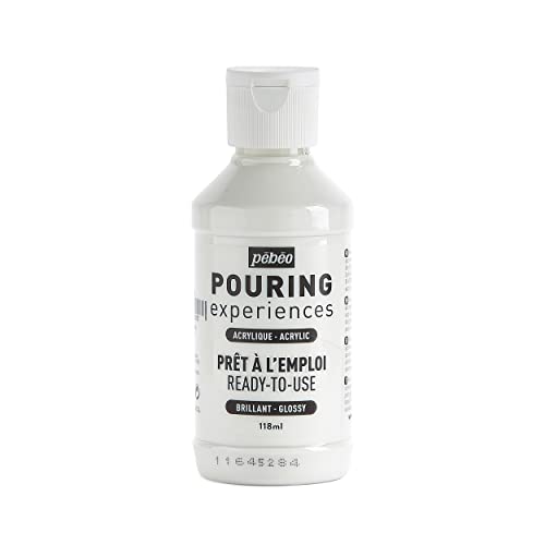 Pébéo Pouring Experiences Acrylfarbe zum Gießen-Gebrauchsfertig und Vorgemischt-Ideal für Fluid Art, Acryl, Titanweiß, 118 ml, 118 Milliliter von Pebeo