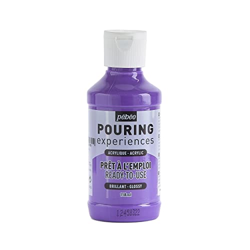 Pébéo Pouring Experiences Acrylfarbe zum Gießen - Gebrauchsfertig und Vorgemischt - Ideal für Fluid Art - Hellviolett - 118 ml von Pebeo