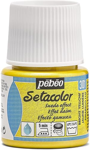 Pebeo Setacolor Flasche, für Stoff, Veloursleder-Optik, glänzend, 45 ml, Gelb von Pebeo