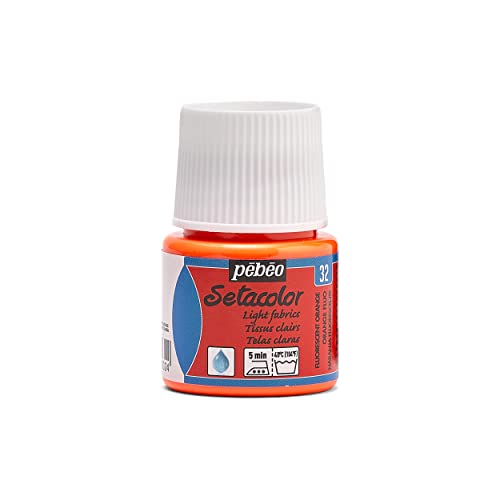 Pebeo Setacolor Textilfarbe, 45 ml, Fluoreszierendes Orange von Pebeo