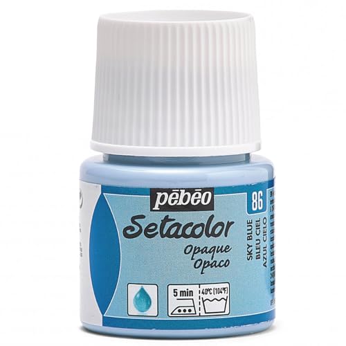 Pebeo Setacolor Textilfarbe, deckend, 45 ml, Himmelblau/Himmelblau von Pebeo