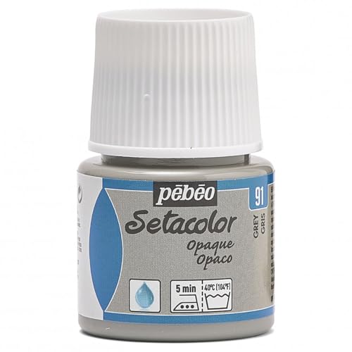 Pebeo Setacolor Textilfarbe, deckend, 45 ml, grau, grau von Pebeo