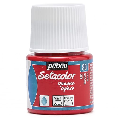 Pebeo Setacolor Textilfarbe, deckend, 45 ml, rot, rot von Pebeo