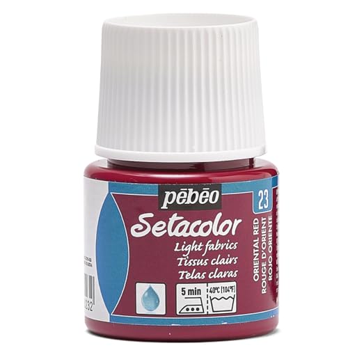 Pebeo Setacolor Textilfarbe für helle Stoffe, 45 ml, Oriental Red von Pebeo