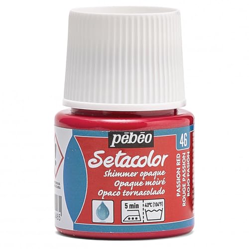 Pebeo Setacolour Fabric Paint Opaque 45ml SHIMMER PASSION RED von Pebeo