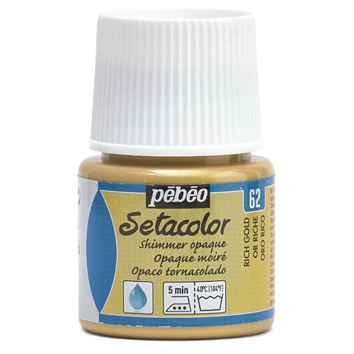 Pebeo Setacolour Fabric Paint Opaque 45ml SHImmER RICH GOLD von Pebeo