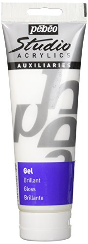 PEBEO 524180 250 ml Studio Acrylics Mediums Gloss Gel, Transparent , Beige von Pebeo