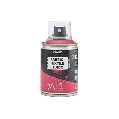 Pébéo - Textilfarbe Spray für Textilien 7A Spray - Natürliche und synthetische Stoffe - Auf Wasserbasis - Lösungsmittelfrei - Waschmaschinenfest - Sprühfarbe für Textilgestaltung - Rosa von Pebeo