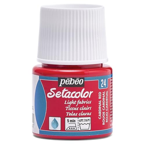 pebeo Setacolor Textilfarbe, 45, Milliliter Flasche, Cardinal Red, Kardinalrot von Pebeo