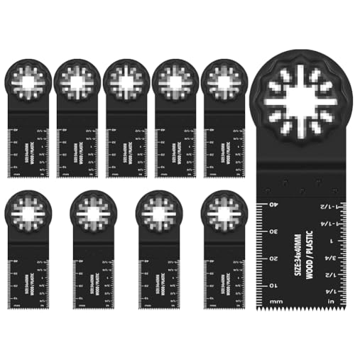 Multitool Sägeblätter Zubehör, Holz Metall Werkzeug, Universal Multifunktionswerkzeug Zubehör, Oszillationswerkzeug Multimaster Sägeblätter Schnellfreisetzung Kompatibel mit Bosch Fein (10 teiliges) von Peelanmall