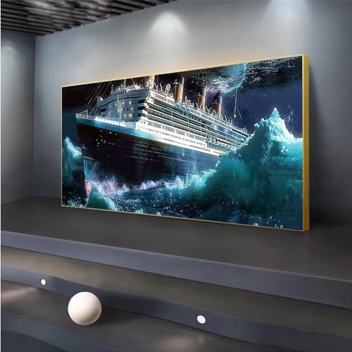 5D DIY Diamond Painting, Titanic Diamond Painting XXL Erwachsene Groß 60x140cm, Diamond Art Eisberg Diamant Painting Bilder Kinder Anfänger, Dimondpaintin Crystal Arts, Geschenke für Frauen, Wand Deko von Peepezo