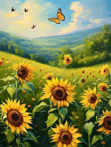 Blume Diamond Painting Erwachsene, Schmetterling Diamond Painting Kinder Anfänger DIY 5D Full Drill Diamant Kunst Stickerei Kreuzstich Bilder Bastelset, Geburtstagsgeschenk für Frauen 30x40cm -69hCr von Peepezo