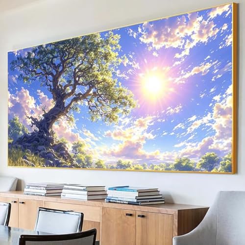 DIY 5D Diamond Painting Erwachsene Baum Diamant Painting Bilder, Wolke Diamond Painting Set, 5D Diamond Painting 30x60cm Stickerei Kreuzstich Basteln Erwachsene für Zimmer Deko Aesthetic Geschenk 9-8 von Peepezo